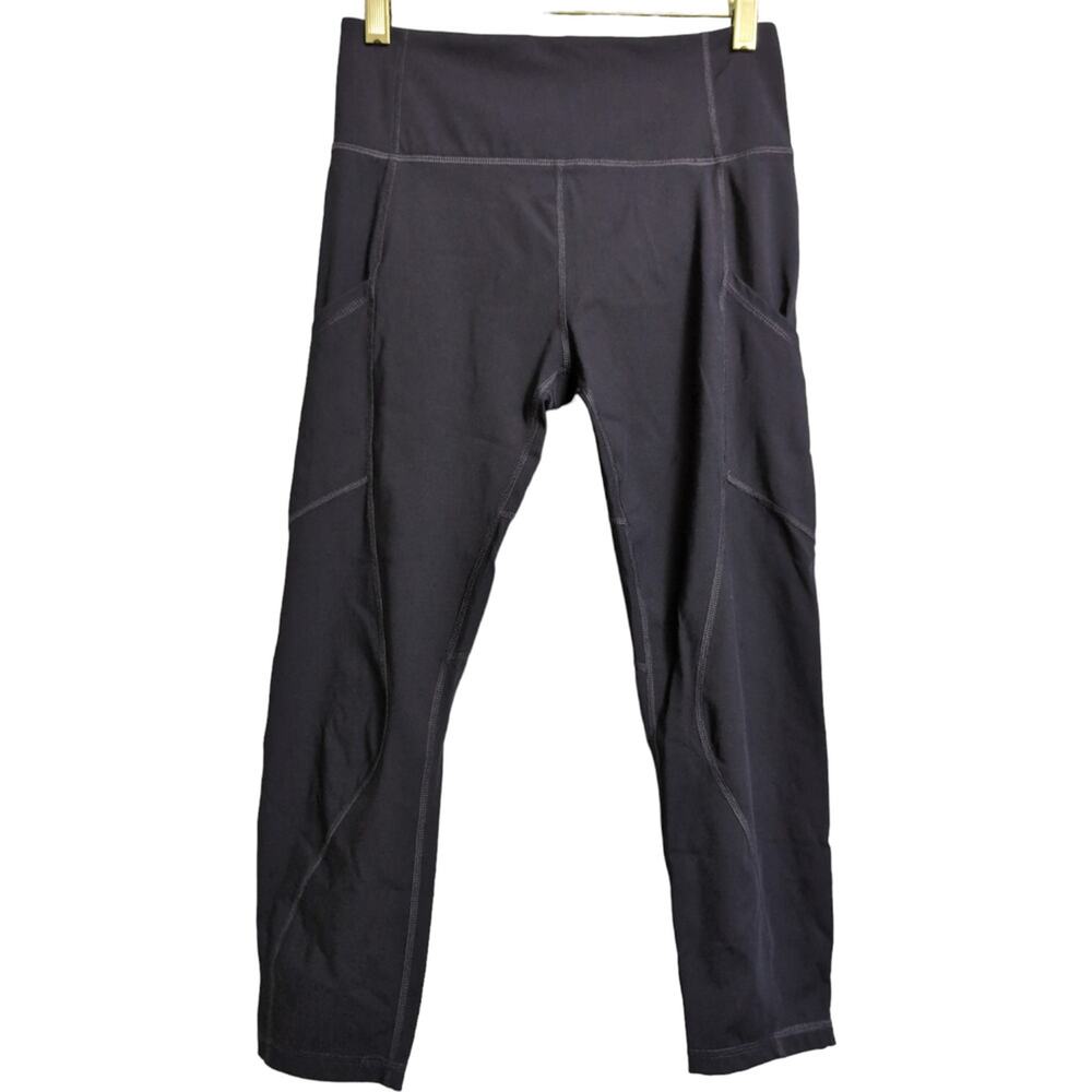 G Label Goop Navy Blue High Waist Stitching Detail Leggings Pants Size S